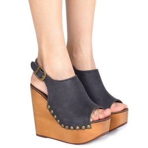 Jeffrey Campbell Snick Stud Black Wedge Shoe